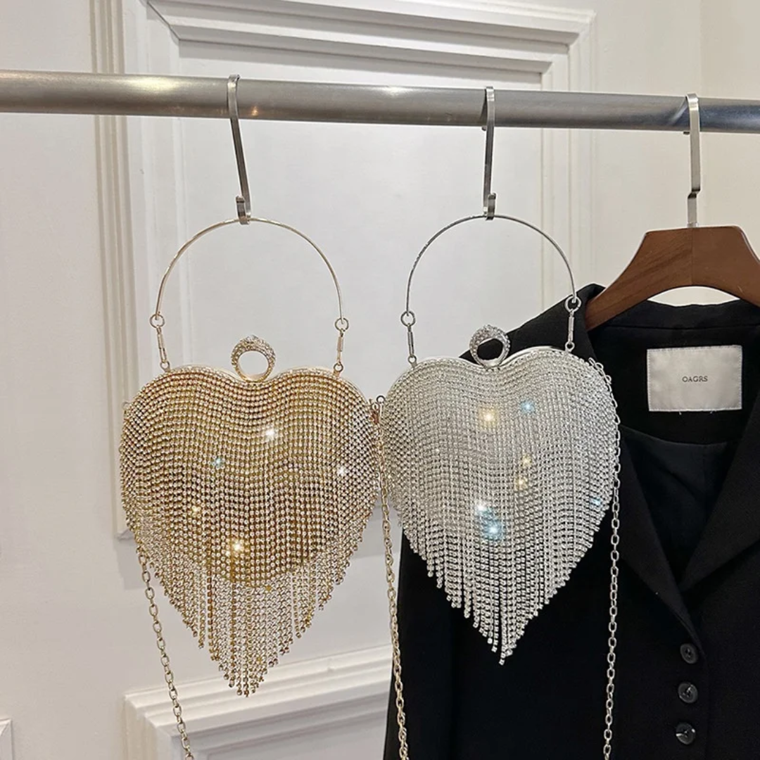 Sacs à main Bling Cristal en forme de cœur