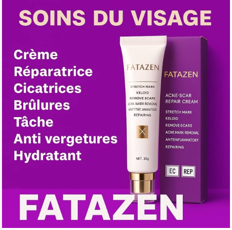 ✨ FATAZEN™ Crème Réparatrice Bio – Anti-Acné, Vergetures & Cicatrices | Soin Naturel Multi-Action ✨