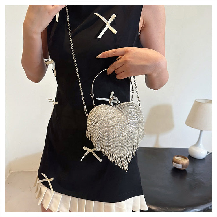 Sacs à main Bling Cristal en forme de cœur