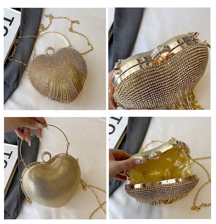 Sacs à main Bling Cristal en forme de cœur
